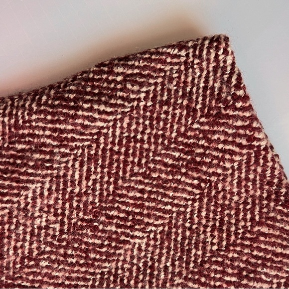 Piazza Sempione • Burgundy Herringbone Tweed Mini Skirt - Picture 2 of 6